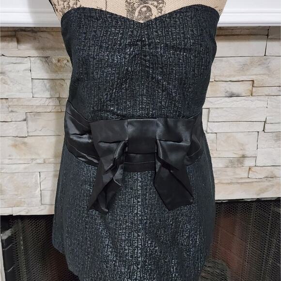 Lane Bryant black bow‎ detail corset babydoll peplum party sweetheart top 16 - Picture 3 of 9